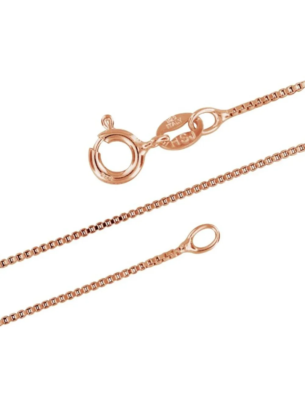 14kt Rose Gold Plated Dainty Box Chain Necklace for Women - Thin, Nickel-Free